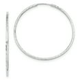 thumbnail image 1 of Beautiful 14k White Gold Diamond-cut Square Tube Endless Hoop Earrings, 1 of 2