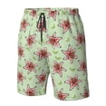 thumbnail image 5 of Kdxio Lilies Flowers Pattern Mens Casual Shorts - Drawstring Summer Beach Sports Shorts for Men, 5 of 9