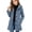 Navy, variant on Girls Hooded Wool Blend Coat Mid-Length, Long Sleeve Single Breasted Fall Winter Peacoat Trench Jacket with Pockets, Navy 11-12 Years