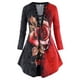 thumbnail image 1 of Talla grande Damask Flower Print Lace Up Tunic Tee Rosegal Mangas largas de talla grande, 1 of 5
