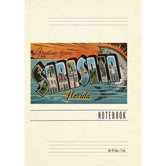 Vintage Lined Notebook Greetings from Sarasota, Florida (Paperback)