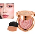 thumbnail image 1 of Rose Embossed Blush Compact Spring Orange Powder With Mirror & Brush, Natural Finish Face, 1 of 8