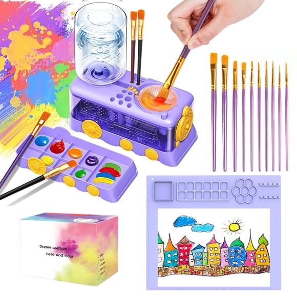 Kit de Limpieza de Pinceles Velachuan para Niños con 5 Pinceles