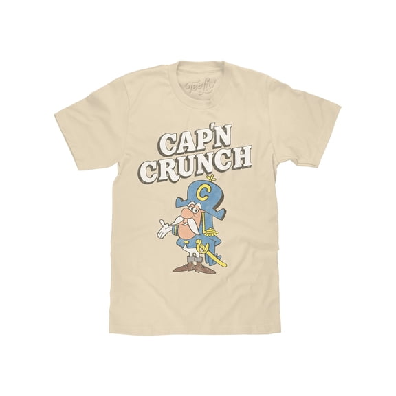 Tee Luv Cap'n Crunch Cereal 70s Cartoon Mascot T-Shirt (Men's) (L)