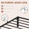 thumbnail image 3 of 14-pulgada metal tamaño individual size marco de cama, no box spring o screws needed, 800 lbs capacity, heavy duty, tool-free assembly con reinforced iron slats y legs, 3 of 7