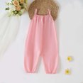 thumbnail image 3 of OGLCCG Little Girls Sleeveless Jumpsuits Spaghetti Strap Romper Long Pants Summer Solid Color Loose Fit One Piece Outfits 3M-3T, 3 of 6