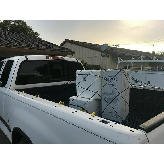 EACCESSORIES EA Cargo Net for Toyota Tundra Full Size Long Bed 66" x 98" – Premium Mesh Car Trunk Organizer – Cargo Net for Truck, Pickup – Heavy Duty Mesh Netting – Compatible with Toyota Tundra