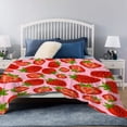 thumbnail image 4 of Strawberry Super Soft Micro Fleece Blankets Quilt Plush Lightweight Dual-Sided Decorative Couch, Sofa, Travel, Lap, Bed Throw Blanket,50"x40" for Kids, 4 of 6