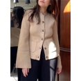 thumbnail image 3 of SUNSIOM Cardigan Uni pour Femmes Manches Longues Col Rond Boutonné Pull Tricoté avec Poches, 3 of 6