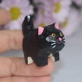 thumbnail image 4 of Dserhfy Wooden Carved Cat Figurine Handmade Woodcarving Art Kitten Statue Small Animal Sculpture Home Office Desktop Decoration Ornament, 4 of 8