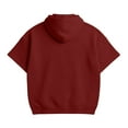 thumbnail image 7 of QTBIUQ Mens Summer Hoodie Short Sleeve Zipper Athletic Shirt Waffle Lightweight Breathable Activewear Top for Gym Workout Burgundy, 7 of 7