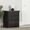 thumbnail image 2 of Nightstand with Charging Station - 2 Drawer Bedside Table - Rubbed Black, 2 of 6
