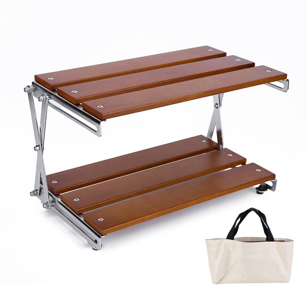 Estante De Doble Capa Estante organizador multifuncional de doble capa, estante para mesa, suministros para acampar al aire libre Ehuebsd Para Estrenar