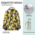 thumbnail image 5 of "Sunflower & Wildflower Print Backpack - Women’s Stylish School Bag, Durable, Water-Resistant, Laptop Pocket, Fashionable Floral Design", 5 of 6