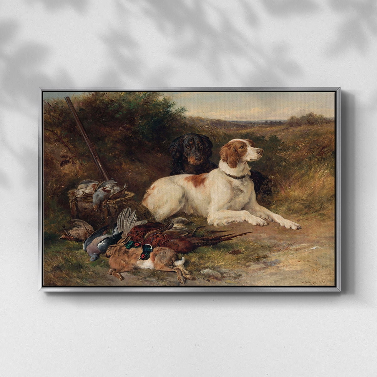 Vintage Animal Print-XIV By Wexford Home Framed in Silver Wood Gallery Wrapped Canvas 27 in. x 41 in.