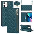 thumbnail image 1 of Nalacover Crossbody Wallet Phone Case for iPhone 12 / iPhone 12 Pro,Premium PU Leather Magnetic Closure Flip Stand Card Holder Zipper Pocket Purse Phone Case with Shoulder Strap,Green, 1 of 11