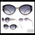 thumbnail image 2 of Womens Mod Fashion Thick Arm Inset Lens Large Oval Plastic Sunglasses Ivory - Smoke, 2 of 8