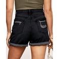 thumbnail image 3 of Necooer Womens Casual Ripped Denim Shorts Sexy High Waist Black Rolled Hem Summer Shorts Jeans, 3 of 8