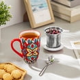 thumbnail image 4 of Vancasso Tea Mug with Infuser and Lid, 18 oz Loose Leaf Tea Cup with Strainer, Ceramic Coffee Mug for Tea, Coffee, Microwave & Dishwasher Safe, 4 of 10