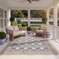 thumbnail image 4 of SAFAVIEH Courtyard Colton Geometric Indoor/Outdoor Area Rug, Natural/Blue, 8' x 11', 4 of 10