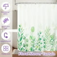 thumbnail image 4 of Dznils Cortina Shower de Tela de Eucalipto Verde, Cortina de Baño Floral Moderna con Ganchos, 72 x 72, 4 of 10