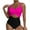 Hot Pink, variant on Admvng Plus Size Swimsuit for Women One Piece Swimsuit Tummy Control Ruched Bathing Suit Cutout V Neck Swimwear S-2XL