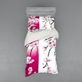 thumbnail image 2 of Floral Duvet Cover Set, Apricot Flowers Branches on Different Backgrounds Blossoms Nature Garden Art, Bedding Set with Shams and Fitted Sheet, 3 Sizes, by Ambesonne, 2 of 3