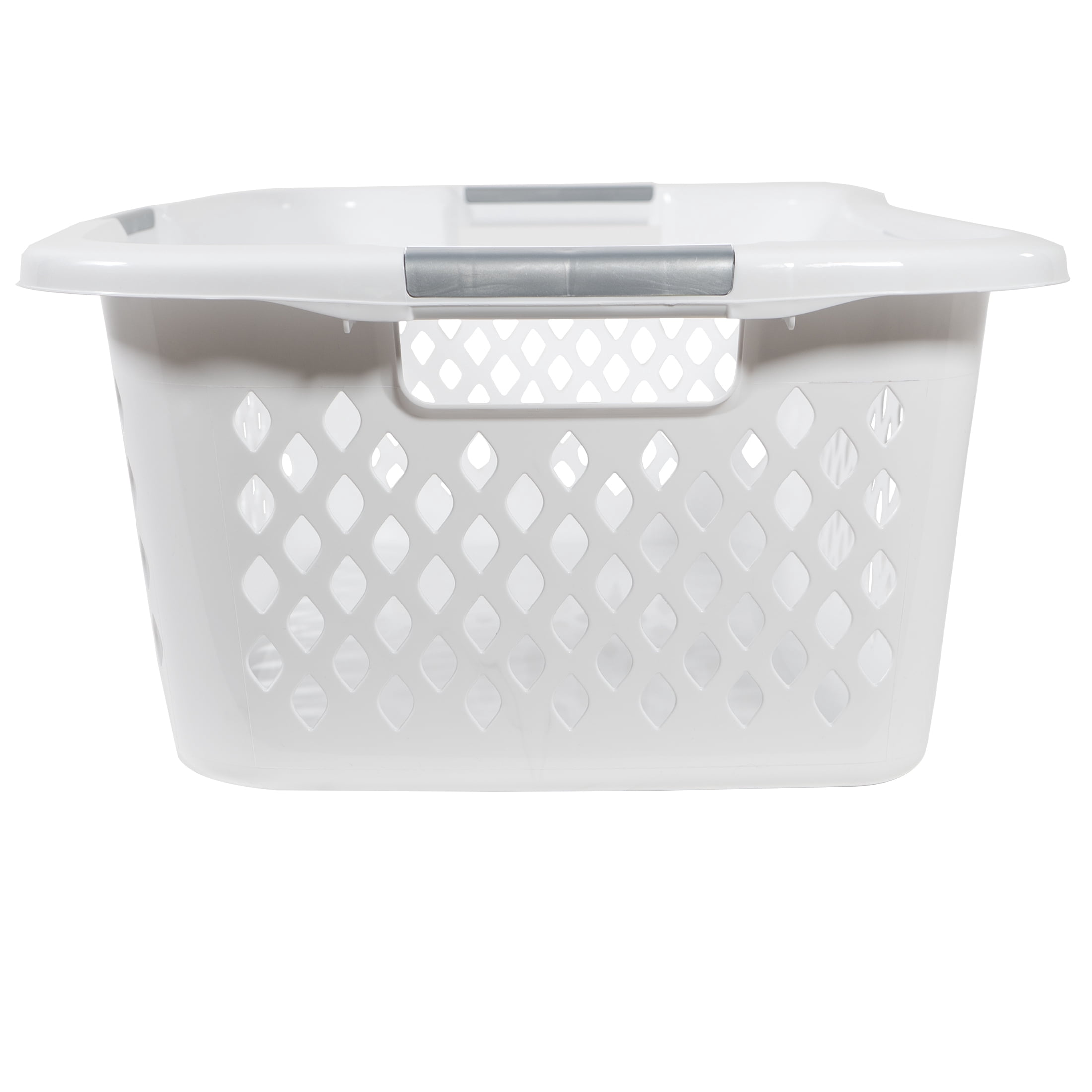 Home Logic 1.5-Bu Front Load Plastic Laundry Basket, White (Set of 4)