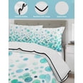 thumbnail image 4 of Quilts Twin-XL Size Bedding Set, Ombre Teal Polka Dot Lightweight Quilted Comforter, Abstract Watercolor Geometric Gradient Soft Bedspread Coverlet with Pillow Covers for All Season, 68" x 98", 4 of 7
