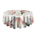 thumbnail image 5 of Pioneer Flower Floral Print Pattern Round Tablecloth 60"x60",Wrinkle Wipeable Table Cloth for Kitchen Dining Room Picnic Patio Party, 5 of 6