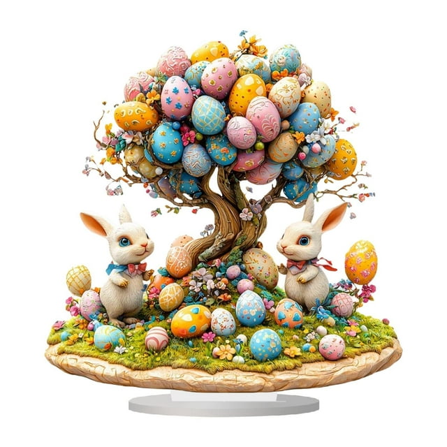 Adorno de de Pascua, adorno de mesa, decoración de regalos bonitos, acrílico plano 2D para fiesta, oficina, centro de mesa interior