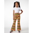 thumbnail image 5 of 13Y Girls Colored Flared Pants Digital Print Trousers Slim-Fit Wide Leg Flare for Spring Summer Autumn, 5 of 6