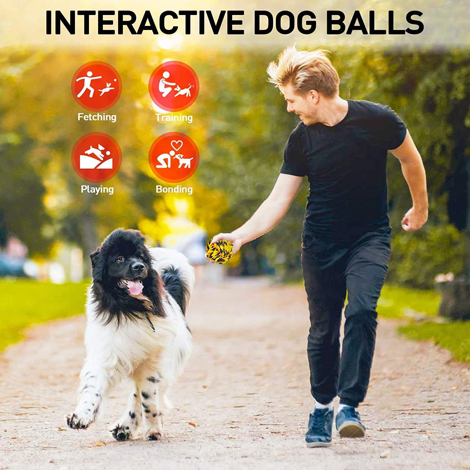 SHARLOVY Dog Chew Toys for Aggressive Chewers, Dog Balls for Large Dogs, Heavy Duty Dog Toys with Tough Twisted, Dental Cotton Dog Rope Toy for Medium Dogs, 6 Pack Indestructible Chew Toys
