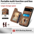 thumbnail image 3 of Phone Case for Google Pixel 6 Wallet Cover with Tempered Glass Screen Protector and Wrist Strap Lanyard RFID Credit Card Holder Ring Stand Cell Accessories Pixel6 Pixle Six Women Men Brown, 3 of 13