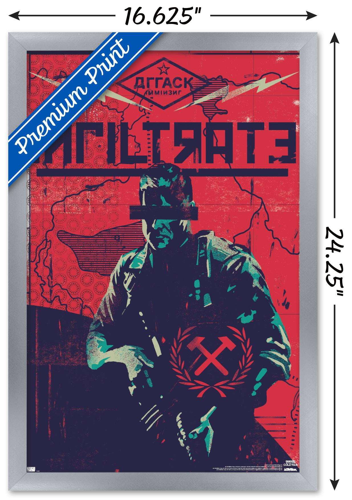 Call of Duty: Black Ops Cold War - Infiltrate Wall Poster, 14.725" x 22.375", Framed