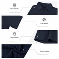 thumbnail image 7 of FRSASU Men's Casual Polo Shirt Summer Short Sleeve Vacation Button Down Beach Knit Stretchy Golf Shirts Navy, 7 of 7