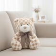 thumbnail image 2 of Large Checkered Bear Plush, Brown and White, Mother's Day by Way To Celebrate, 2 of 8