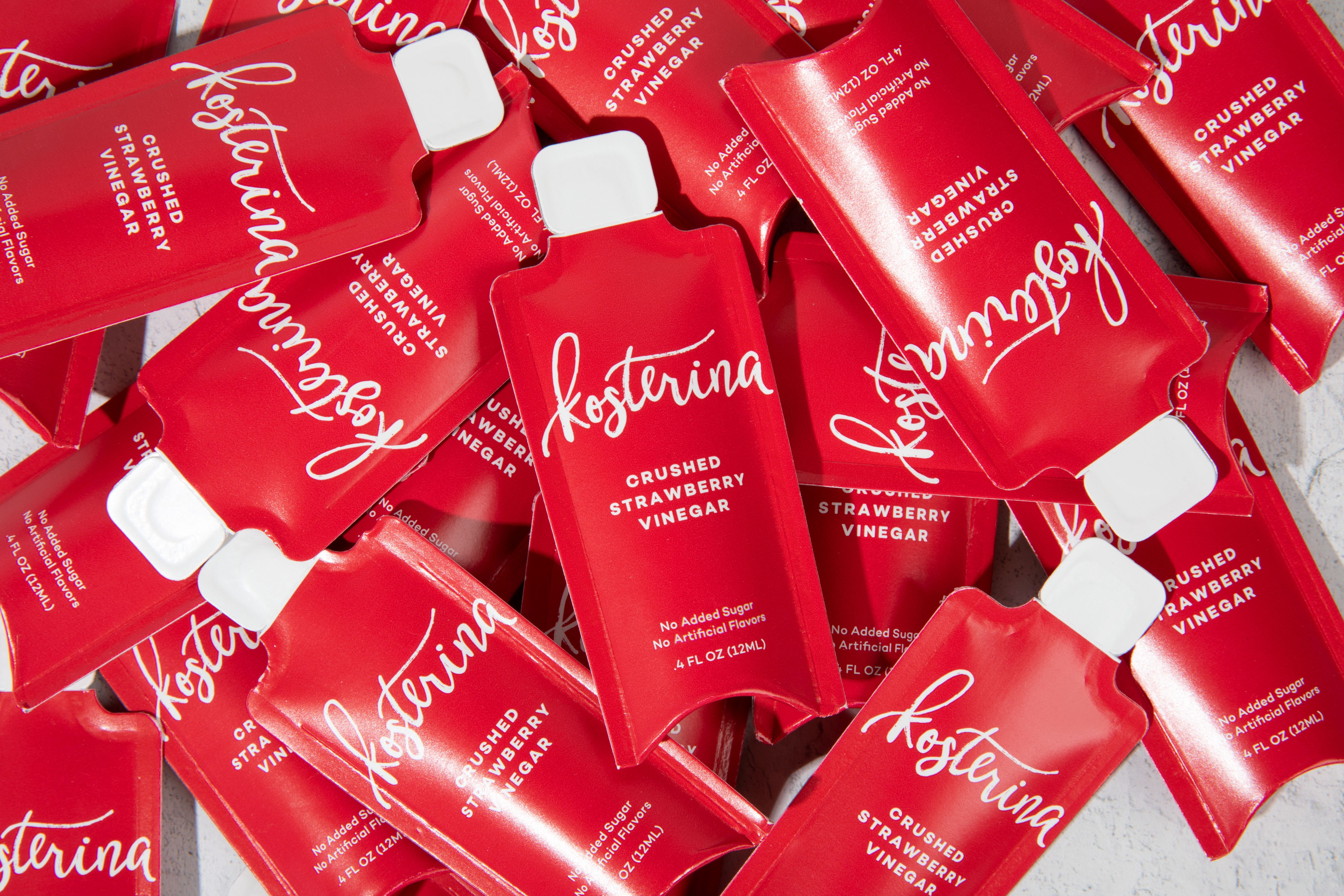 Kosterina Crushed Strawberry Vinegar, Single Serve Packet, 0.4 fl oz