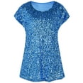 thumbnail image 3 of PrettyGuide Women's Sequin Top Shimmer Glitter Loose Bat Sleeve Party Tunic Tops, 3 of 7