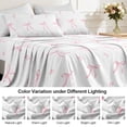 thumbnail image 5 of Flymme King Size 4 Piece Girls Sheet Set,Comfy Breathable Bed Sheets Set,Luxury Pink Bow Bedding for Women Bedroom Decor, 5 of 8