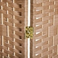 thumbnail image 6 of HomCom 6' Tall Wicker Weave 3 Panel Room Divider Privacy Screen - Natural Blonde Wood, 6 of 9