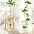 thumbnail image 3 of YYEAN 61" Large Cat Tree Tower for Indoor Cats with DIY Green Leaves Scratching Post Multi Soft Hang Ball Plush Cat House Furniture 360° Rotating Cat Scratch Board with Hammock-Square Beige, 3 of 7