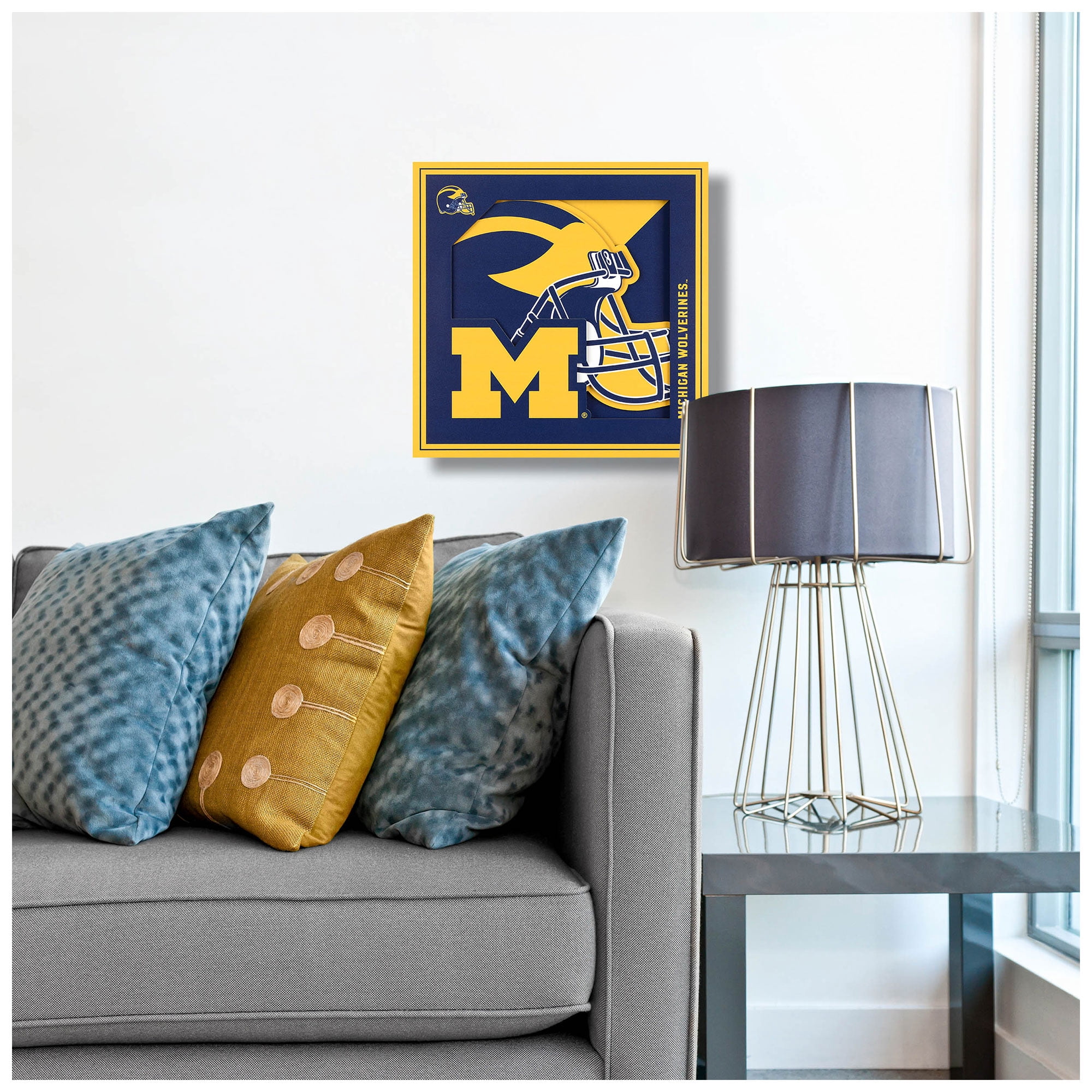 Michigan Wolverines 12'' x 12'' 3D Logo Wall Art