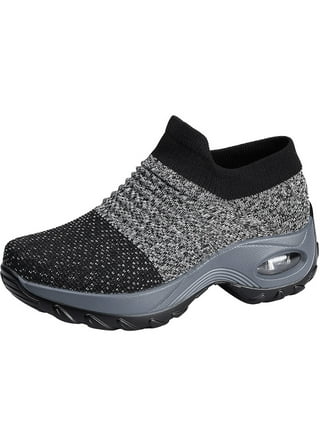 Ferndule Women's Mesh Walking Shoes Rhinestone Glitter Slip On Sock Sneakers  US 4.5-11 