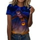 thumbnail image 2 of Pntutb Mujeres Casual Camiseta Holloween Impreso Cuello Redondo Manga Corta Jersey Blusa tops Pntutb Pntutb-1853, 2 of 5