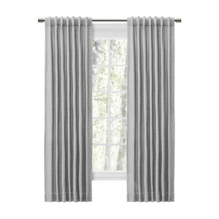 Chevron 80C/20P Sustainable Unlined Rod Pocket w/Back Tabs Panel 48x84 Grey