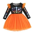 thumbnail image 2 of EnJoCho Toddler Girl Orange Bat Halloween Dress Long Sleeve Tutu Dress for Fall Festivals, Pumpkin & Spoo𝗄y Parties Dress, 2 of 9