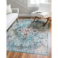 thumbnail image 2 of Unique Loom Charm Modern Area Rug 5' x 8' Rectangle Teal/Ivory, 2 of 2