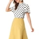 thumbnail image 4 of INSPIRAR CHIC Blusa de Manga Corta con Cuello de Pie y Pliegues de Lunares para Mujeres 3XL Blanco Negro, 4 of 7