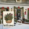 thumbnail image 3 of Sm:)e Welcome Holly Red Berries Garden Flag 12x18 Inch Double Sided Outside, Winter Christmas Farmhouse Yard Outdoor Decorative Flag, 3 of 8